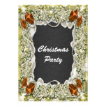 El navidad del oro enrruella la nieve blanca invitacion personalizada