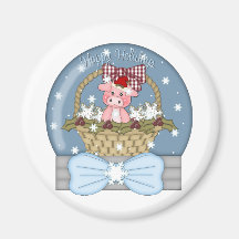 El navidad está para los cerdos - cerdo dulce Snow Imán
