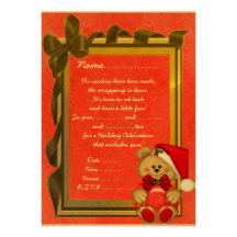 El navidad lleva (rojo y oro) - invitación