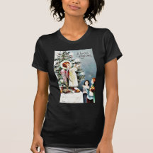 El navidad que saluda con un ángel deja el fuego e camiseta