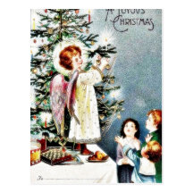 El navidad que saluda con un ángel deja el fuego e postal