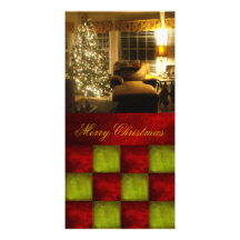 El navidad texturizó el bloque Photocard Tarjetas Personales Con Fotos