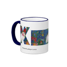 EL NAVIDAD X PONE LETRAS/MONOGRAMA   ROJO DE LA CI TAZAS