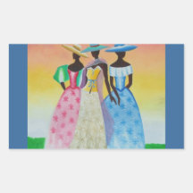 El negro es arte afroamericano hermoso rectangular pegatina