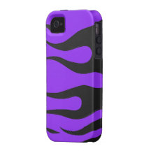 El negro flamea la casamata púrpura del iPhone 4 d Vibe iPhone 4 Fundas