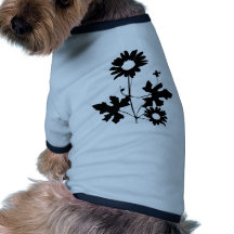 el negro florece el icono del cirro camisa de perro