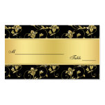 El negro y el brillo del oro MIRAN Placecards flor Tarjetas Personales