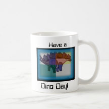 ¡el neón azul, tiene a, día de Dino! Taza De Café