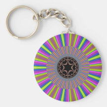 El neón raya fractal del resplandor solar llavero personalizado