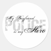 El novio es mi héroe - POLICÍA Etiquetas Redondas