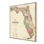 El nuevo mapa Drew's del estado de la Florida Impresión En Lienzo Estirada