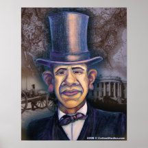 El Obama - el paralelo de Lincoln Posters