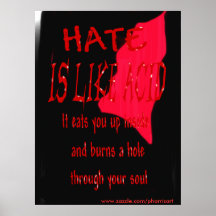 El odio es como el poster ácido de la sangre