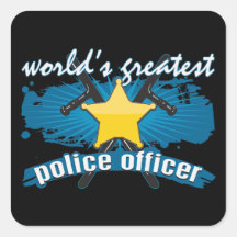 El oficial de policía más grande del mundo calcomanía cuadrada