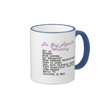 El orden del día gay [del día laborable] tazas de café