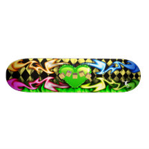 El oro bloquea diseño del fuego del corazón patín personalizado
