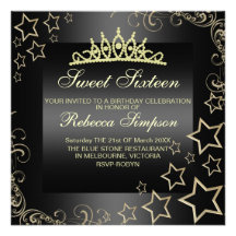 El oro/el cumpleaños negro de la estrella Sweet16  Anuncios Personalizados
