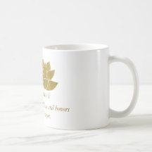 El oro Lotus de Namaste, el divino en mí bendice. Tazas