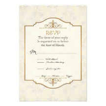 El oro y el boda elegante formal clásico del cordó invitacion personal 