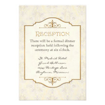 El oro y el boda elegante formal clásico del cordó invitaciones personalizada