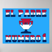 EL Padre Número 1 en colores de la bandera america Poster