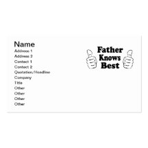 El padre sabe mejor. Diseño para los papás, abuelo Plantillas De Tarjeta De Negocio