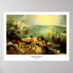 El paisaje de Bruegel con la caída de Ícaro - 1558 Poster