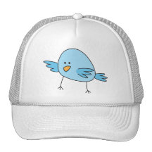 El pájaro azul divertido embroma el dibujo animado gorro