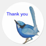 El pájaro azul le agradece pegatina