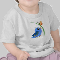 El pájaro de bebé y la camiseta del niño de la mar camisetas