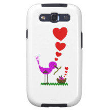 El pájaro rojo de Momma de los corazones ama la ca Galaxy SIII Coberturas