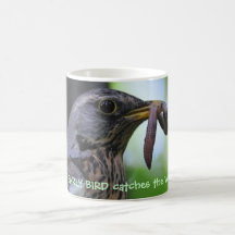 El pájaro temprano coge la taza del gusano