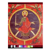 El panel lateral de un altarpiece tarjeta postal