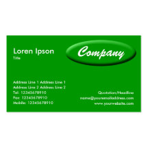 El panel oval - verde tarjeta personal