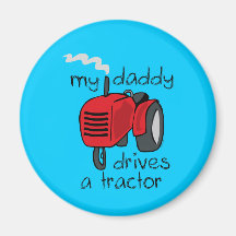El papá conduce un tractor imanes  
