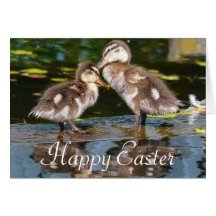 El par de bebé Ducks el saludo de Pascua Tarjetón