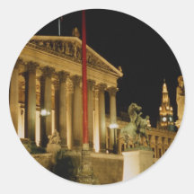 El parlamento, paso actual de Viena, Austria: el 1 Pegatina Redonda