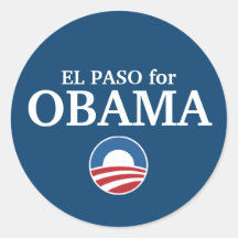 EL PASO para el personalizado de Obama su ciudad p Etiqueta