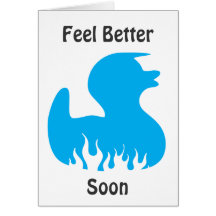 el pato azul, siente mejor pronto felicitaciones
