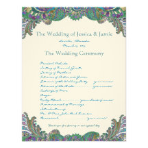 El pavo real de Paisley colorea programa del boda Invitacion Personalizada