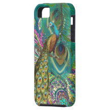 El pavo real de Paisley del oro y le empluma elige iPhone 5 Case-Mate Cárcasa