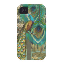 El pavo real del damasco y le empluma elige color iPhone 4 fundas