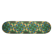 El pavo real empluma la mandala patineta personalizada