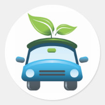 El pegatina va coche verde