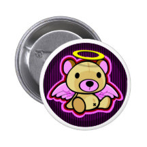 El peluche rosado lindo refiere el botón pin