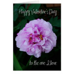 el peony rosado subió a la tarjeta del día de San 