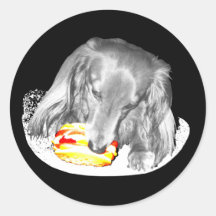 El perrito caliente ataca el cheeseburger pegatinas  