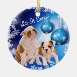 ¡El perrito del dogo lo dejó nevar! Ornamento Adorno Para Reyes