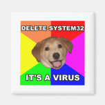El perro del consejo dice: Suprima el virus Iman Para Frigorífico