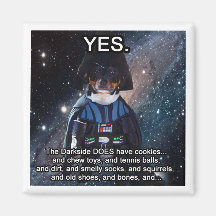 El perro Nerdy hace el imán de Darkside